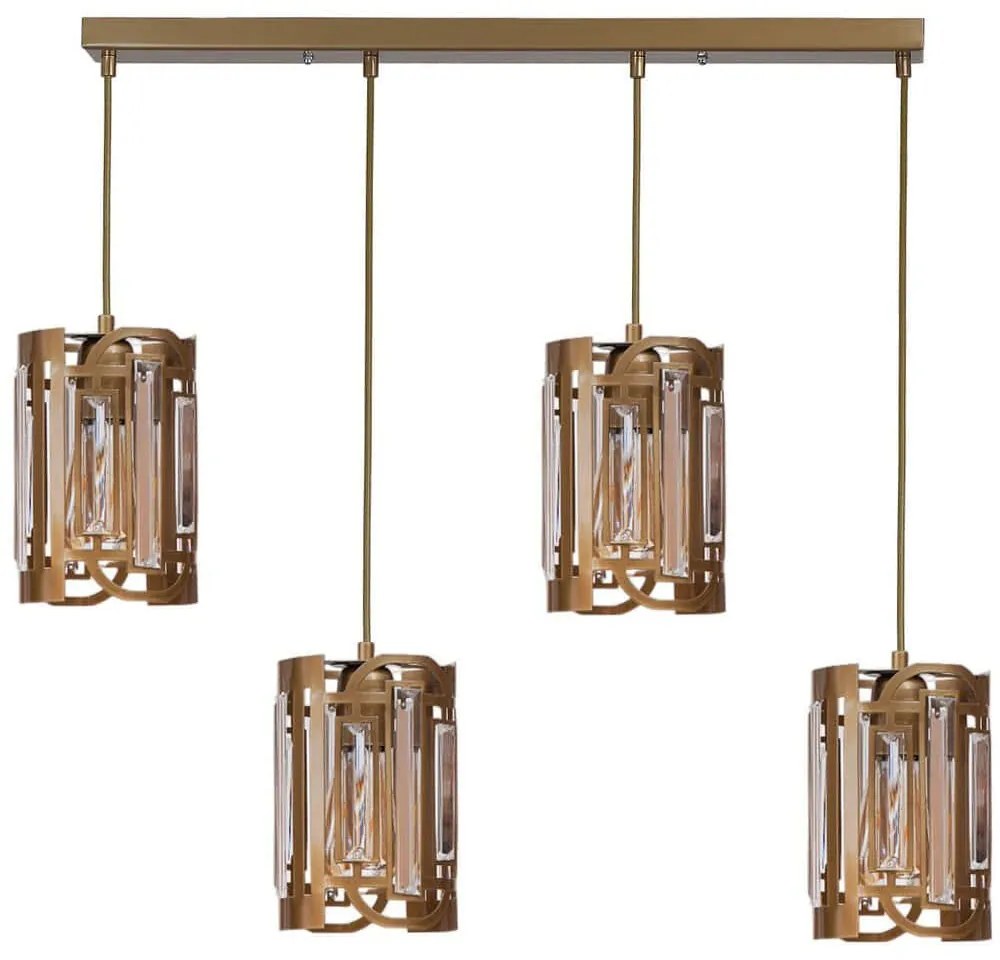 Φωτιστικό Οροφής - Ράγα 534LUN6054 65x13x80cm 4xE27 40W Gold Opviq