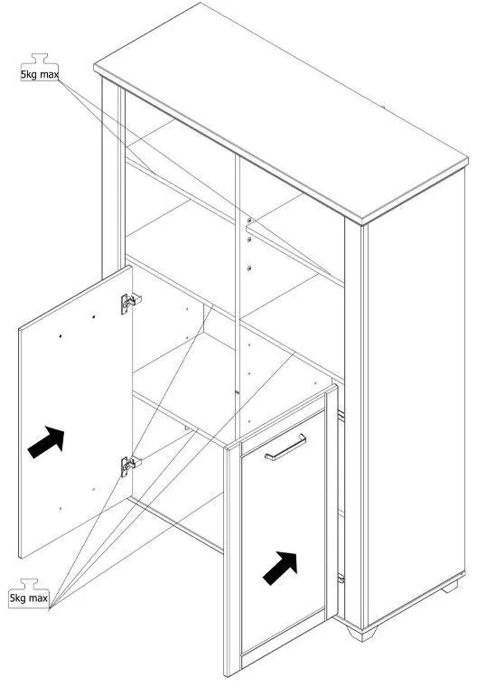Βιτρίνα Valencia POP 2K Λευκό - Artisan Oak - Λευκό Μάτ 103.5x41x143 εκ. 103.5x41x143 εκ.