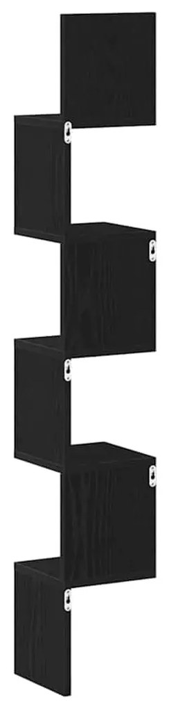 vidaXL Γωνιακό ράφι Μαύρη δρυς 20 x 20 x 127.5 cm Επεξεργασμένο ξύλο