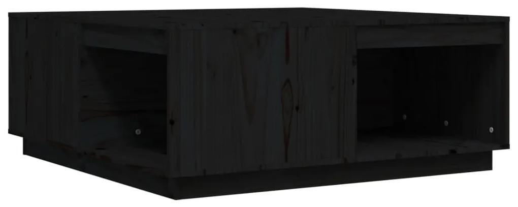 vidaXL Τραπεζάκι Σαλονιού Μαύρο 100x101x40,5 εκ. από Μασίφ Ξύλο Πεύκου