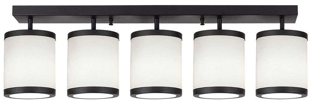 Φωτιστικό Οροφής - Πλαφονιέρα Way 942FLG1640 84x20x21cm 5xE27 40W Black-White Opviq