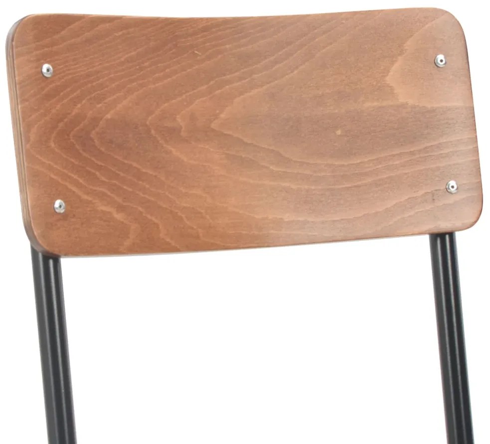 vidaXL Καρέκλες Τραπεζαρίας 4 τεμ. Καφέ από Μασίφ Κόντρα Πλακέ/Ατσάλι