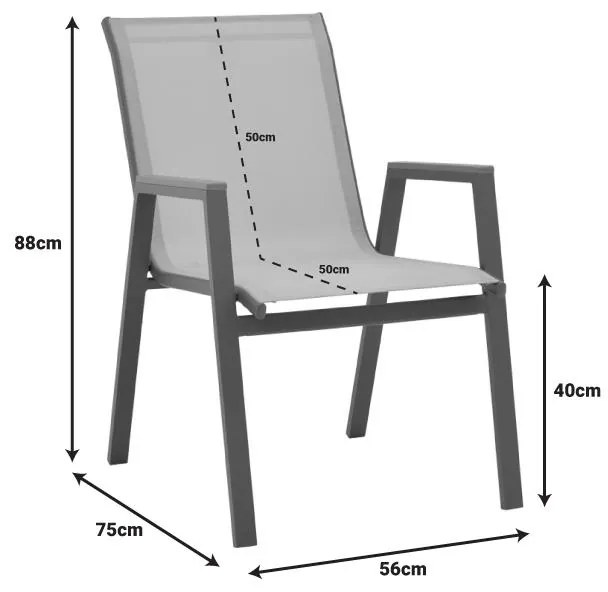 Σετ Κήπου Τραπεζαρία Kliton-Azelie 7 τεμ σε Σαμπανιζέ -Ανοικτό Γκρί με Τραπέζι 150x80x74εκ. 150x80x74 εκ.
