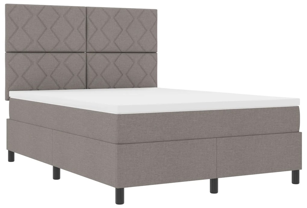 vidaXL Κρεβάτι με Στρώμα Γκρι 140x190 cm Ύφασμα