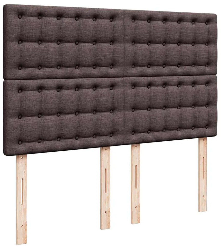 Κρεβάτι Boxspring με Στρώμα Σκούρο Καφέ 140x190 εκ. Υφασμάτινο 3293980