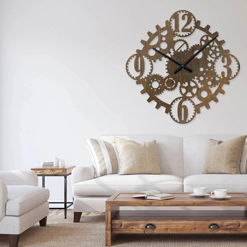 Ρολόι τοίχου  εσωτερικού χώρου ξύλινο clock2 - Clock2-Καρυδιά, 0,60cmx0,60cm