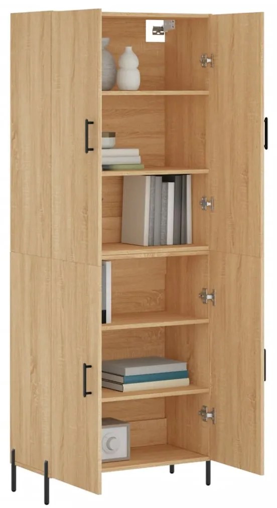 vidaXL Ντουλάπι Sonoma δρυς 69,5 x 34 x 180 εκ. από Επεξεργασμένο Ξύλο