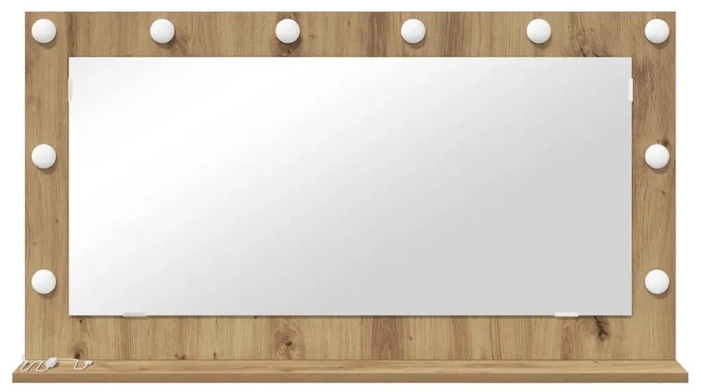 vidaXL Καθρέφτης τουαλέτας με καθρέφτη Artisan Oak 100 x 55 x 18 εκ.