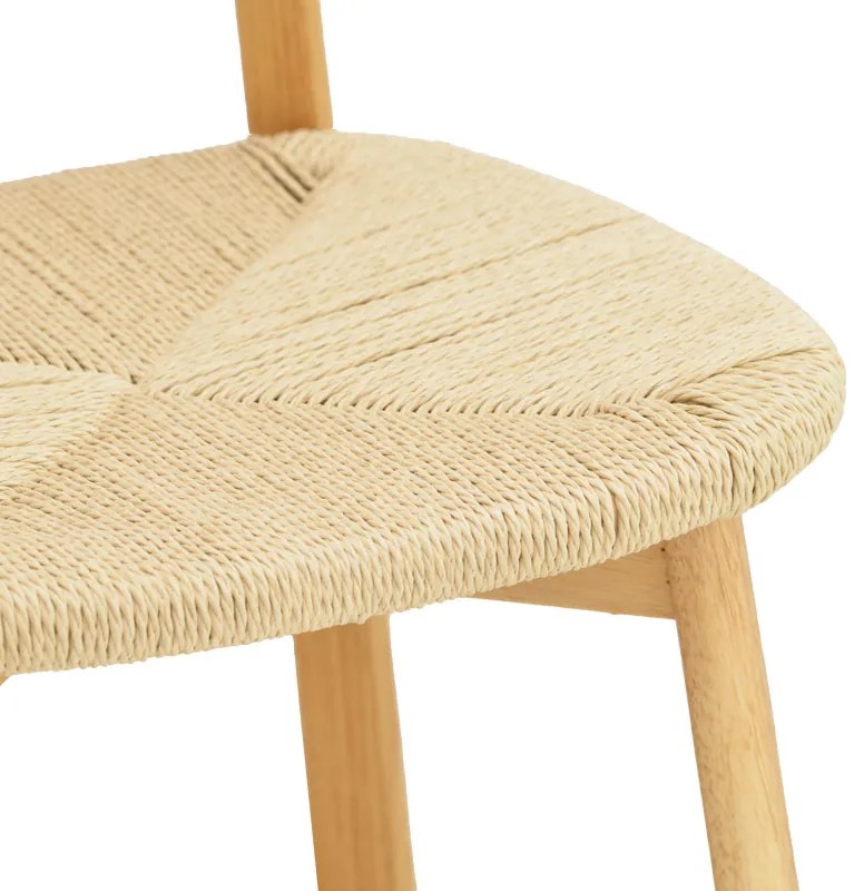Καρέκλα Clareta pakoworld rubberwood-σχοινί σε φυσική απόχρωση 53x55x79εκ