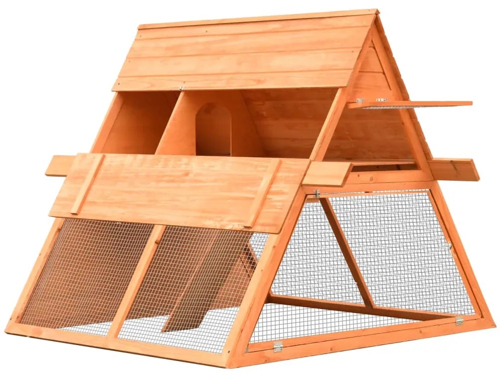 vidaXL Κλουβί Κουνελιών 152x128x108 εκ. από Μασίφ Ξύλο Πεύκου/Ελάτης