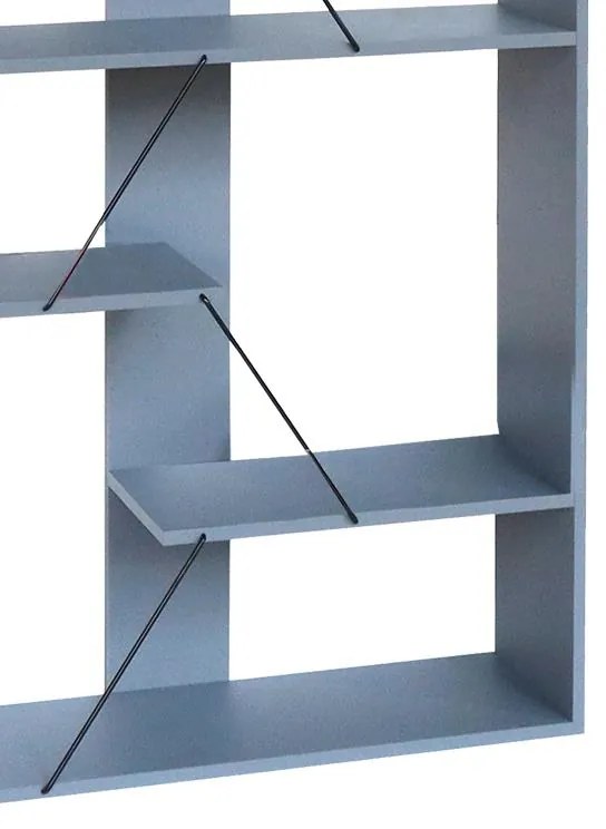 Βιβλιοθήκη Tars γκρι-μαύρο 84x25.5x154.5εκ 84x25.5x154.5 εκ.
