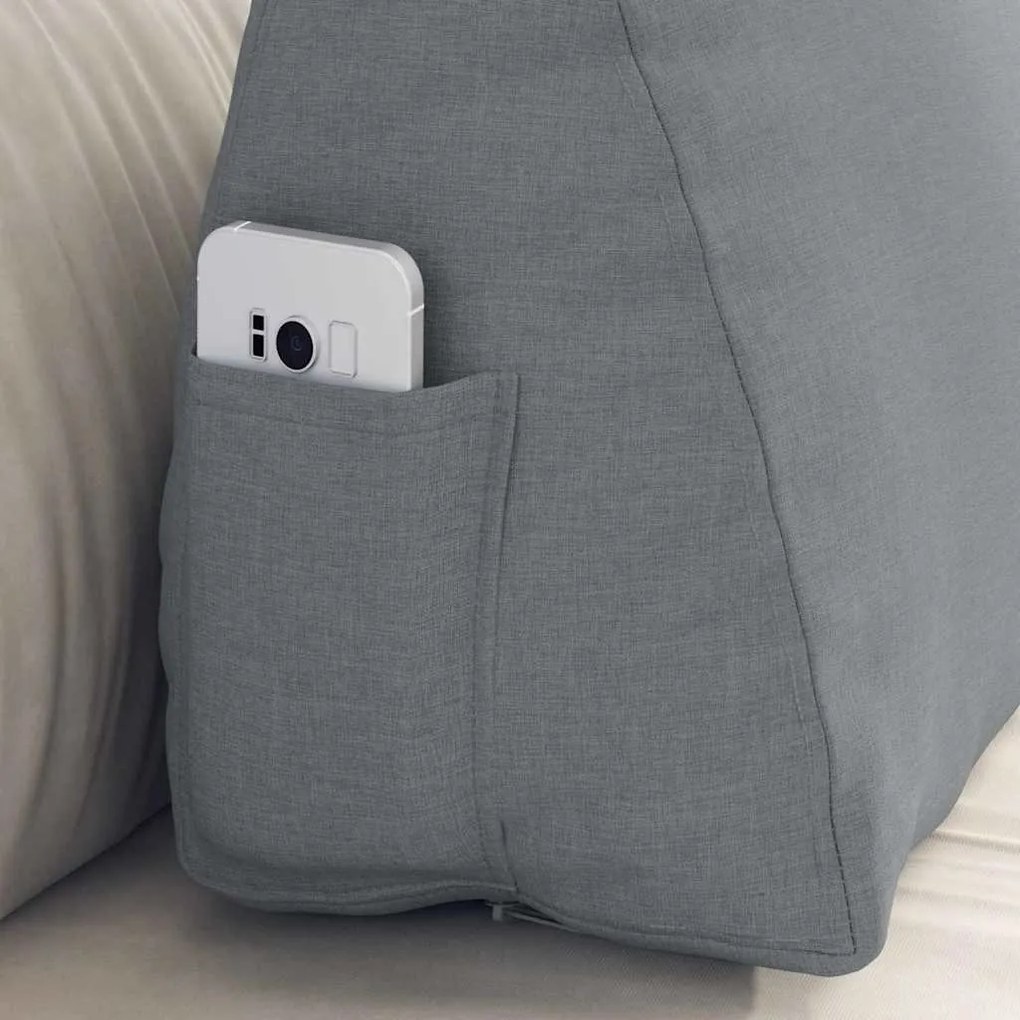 vidaXL Μαξιλάρι Πλάτης Ανοιχτό γκρι 60 x 20 x 50 εκ. ύφασμα