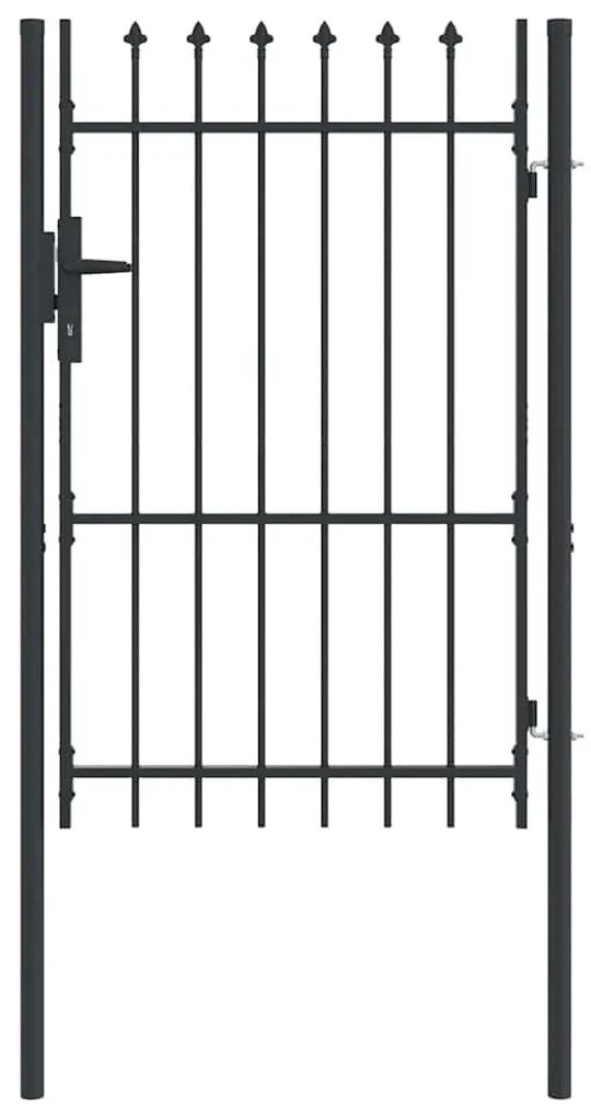 vidaXL Πύλη Φράχτη Γκρι 100 x 150 cm Χάλυβας με Επικάλυψη Πούδρας