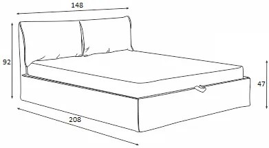 Κρεβάτι επενδυμένο LEONARDO 140x200 DIOMMI 45-825