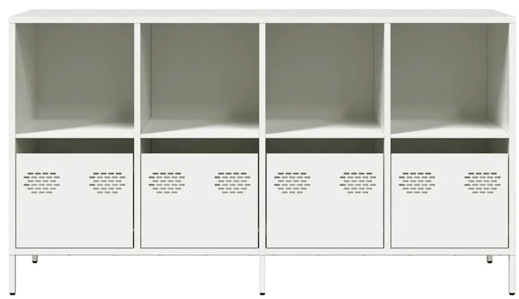 Sideboard Λευκό 135x39x73,5 cm Ατσάλι ψυχρής έλασης - Λευκό