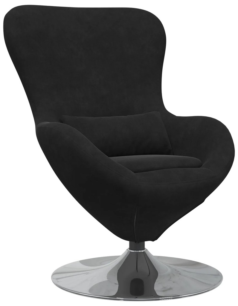 vidaXL Πολυθρόνα Αυγού Black Velvet