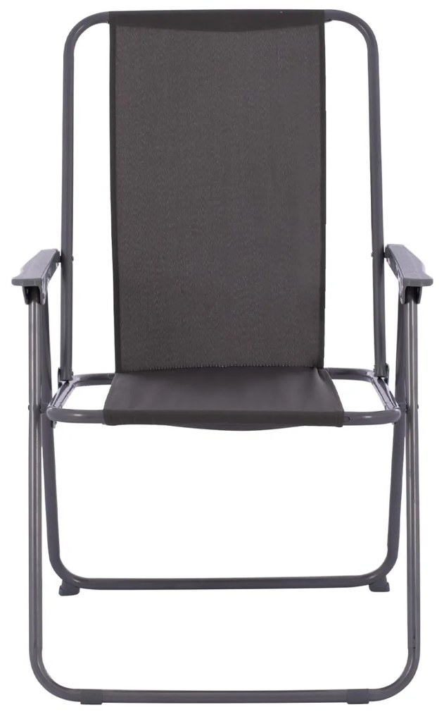 Καρέκλα Παραλίας DEVAL C5148.01 Μεταλλική Πτυσσόμενη με Ψηλή Πλάτη Γκρί 56x61x84 εκ.