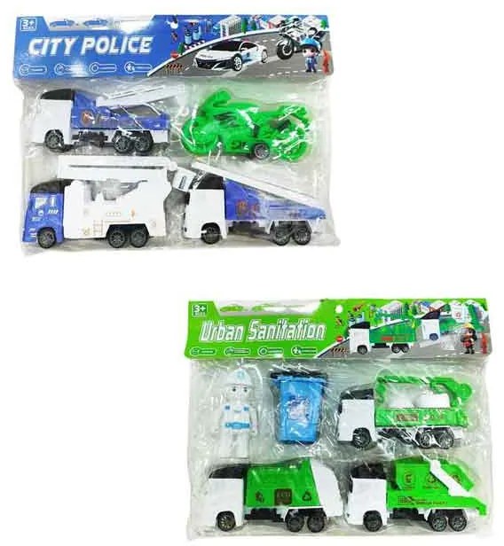 Παιδικο Set Με Αστυνομικά Οχήματα Και Αστικής Υγιεινής - City Police And Urban Sanitation-0251036-152743