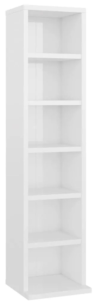 vidaXL Έπιπλο για CD Γυαλιστερό Λευκό 21x20x88 εκ. Επεξεργασμένο Ξύλο