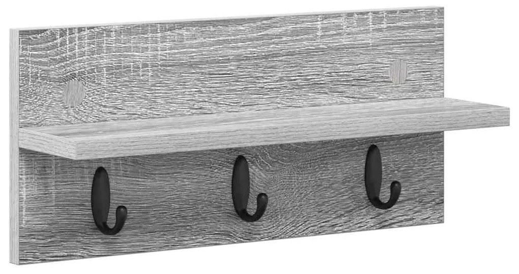 vidaXL Τοίχου Κρεμάστρα με ράφι Γκρι sonoma 40 x 10.5 x 18 εκ