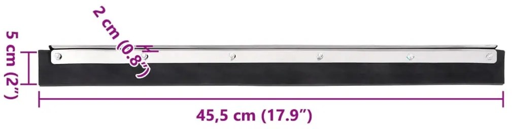 vidaXL Κεφαλή Σκουπίσματος Δαπέδου 45,5x2x5 εκ. Ατσάλι/Καουτσούκ