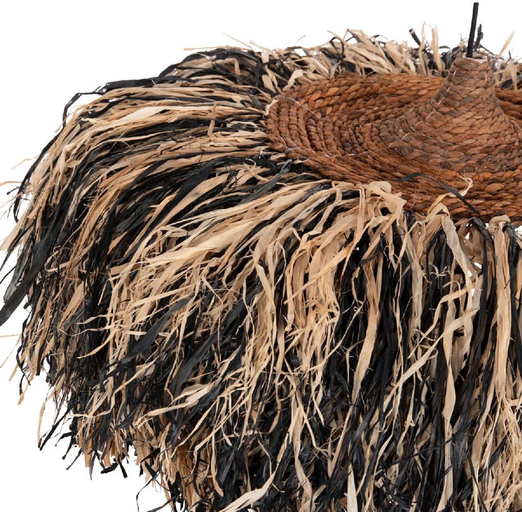 ΦΩΤΙΣΤΙΚΟ ΟΡΟΦΗΣ ORDEM HM4715 ΚΑΠΕΛΟ ΙΝΕΣ SISAL &amp; ΜΠΑΝΑΝΑΣ-ΜΑΥΡΟ &amp; ΦΥΣΙΚΟ Φ75εκ