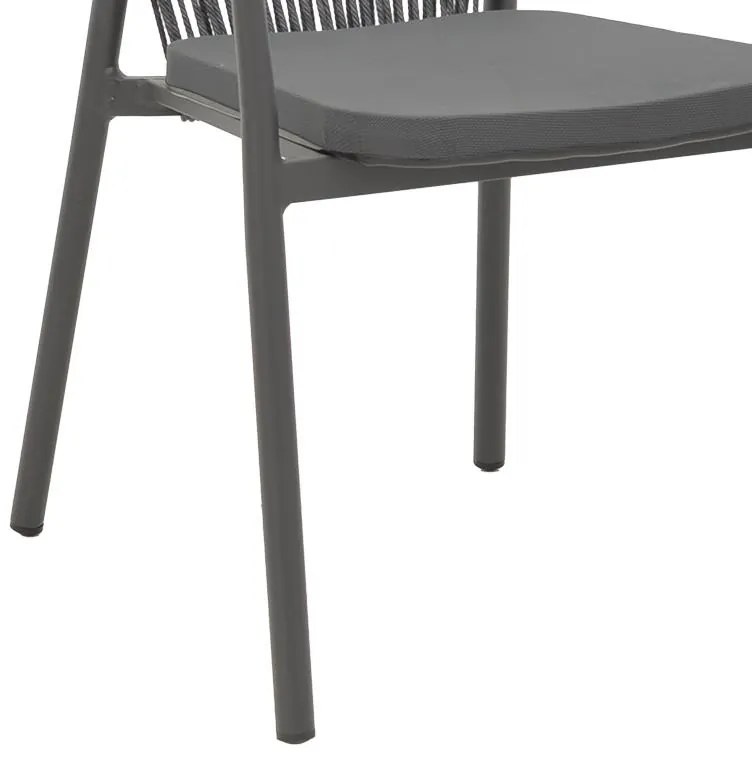 Καρέκλα - Πολυθρόνα αλουμινίου Convince στοιβαζόμενη ανθρακί σκελετός-textilene-rattan 56x63x82 εκ. 57x63x82 εκ.