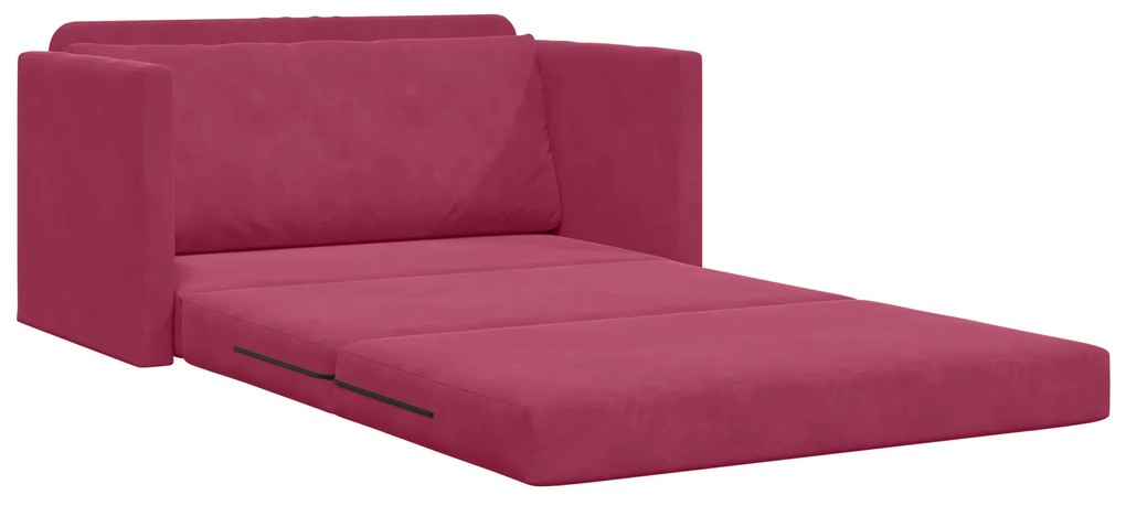 vidaXL Καναπές Κρεβάτι 2-σε-1 Κόκκινος 124x204x61 εκ. Βελούδο