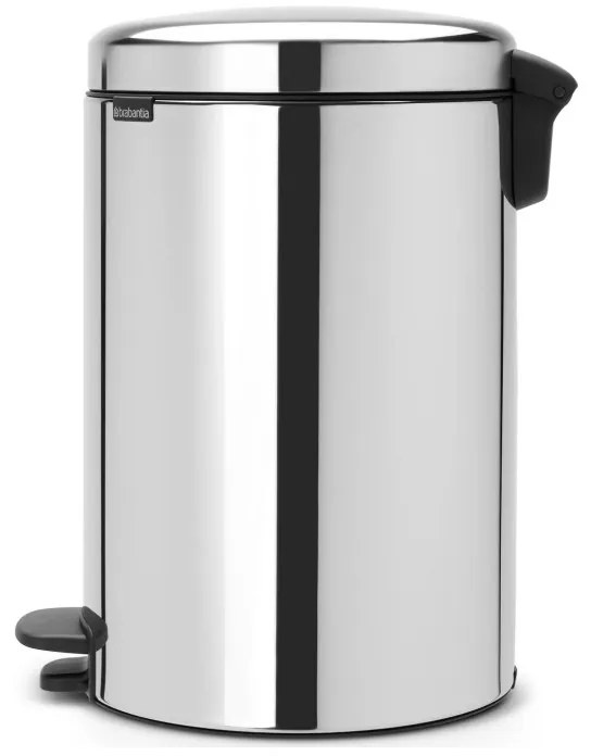 Κάδος με πεντάλ Brabantia NewIcon 649040, 20 l, Ομαλό κλείσιμο, Αντιολισθητική βάση, Inox