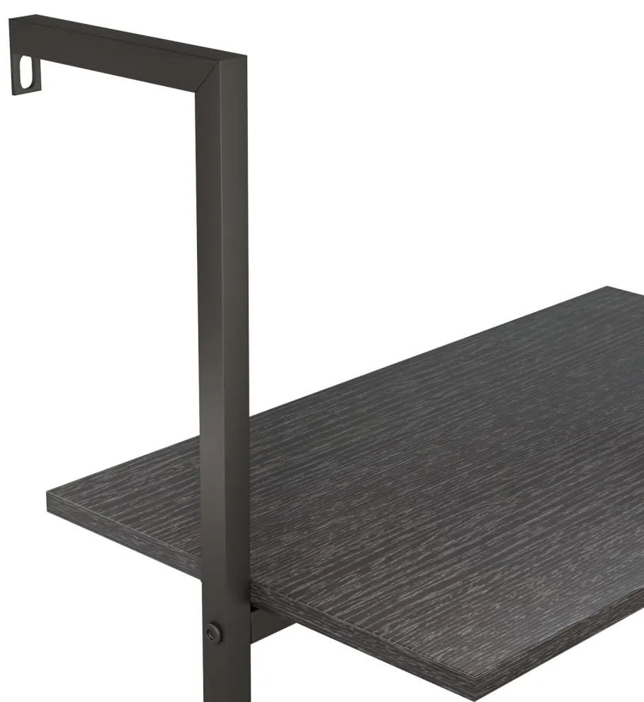 vidaXL Ραφιέρα Κεκλιμένη 3 Επιπέδων Μαύρη 64x35x120,5 εκ.