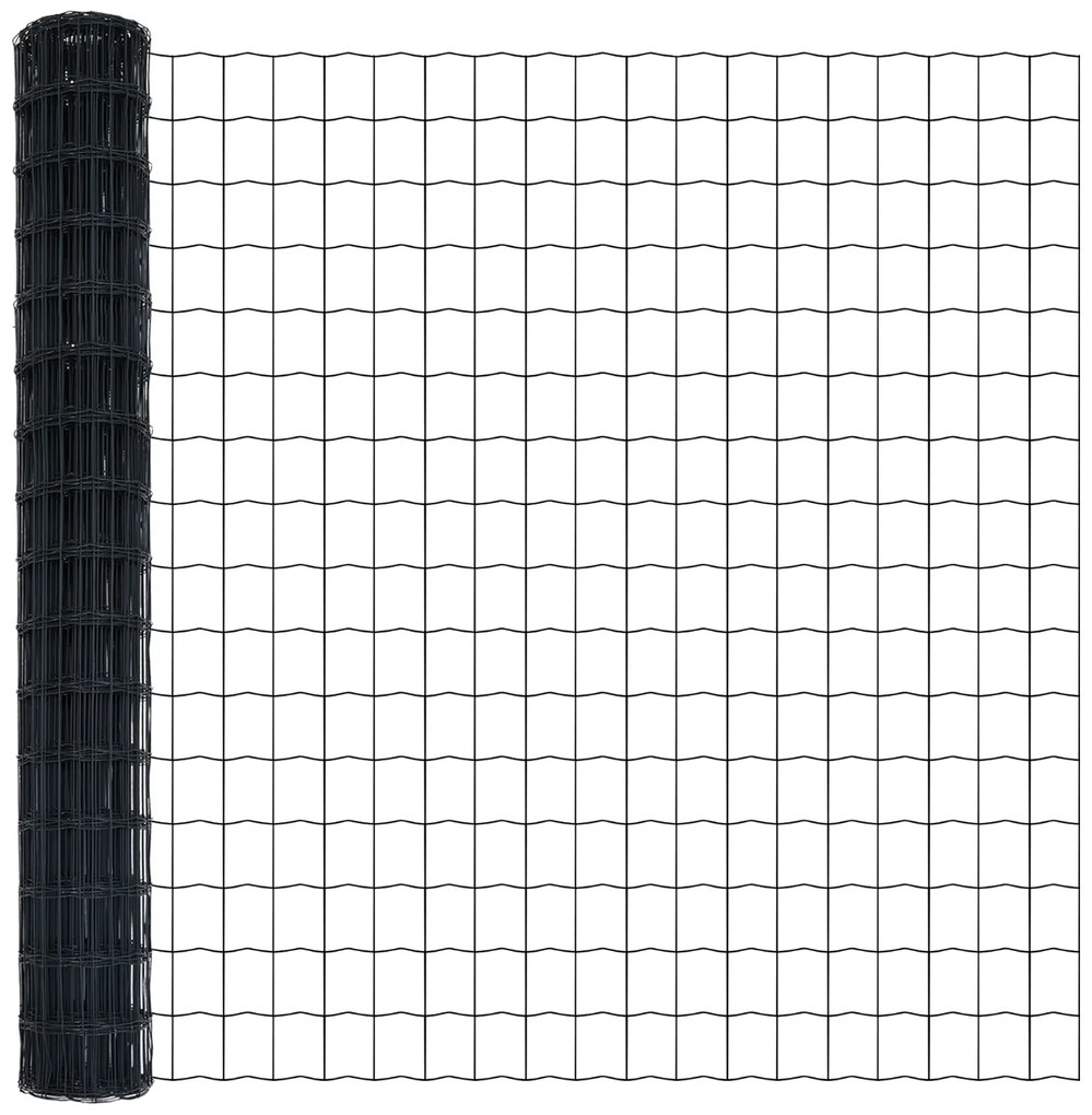 vidaXL Euro Fence με 7 φλαντζωτούς πάσσους 1.6x10 μ γαλβανισμένος χάλυβας
