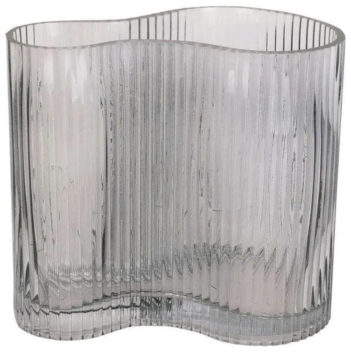 Βάζο Allure Wave PT3680GY 12x18cm Grey Present Time Glass