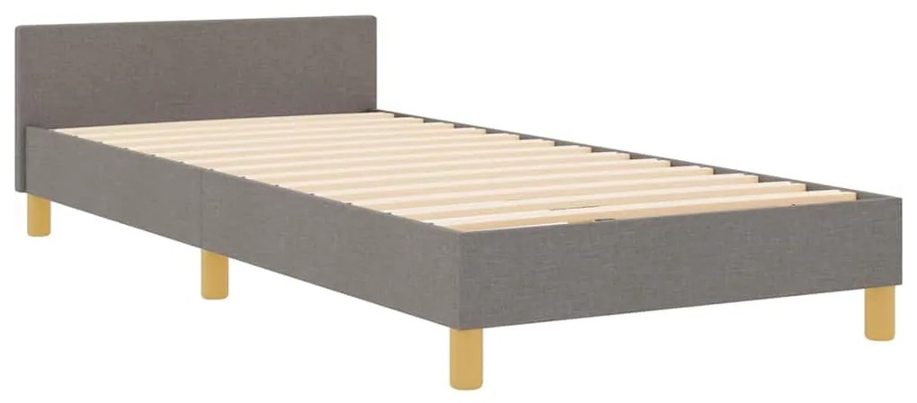 vidaXL Σκελετός Κρεβατιού με κεφαλάρι Taupe 100 x 200 cm ύφασμα