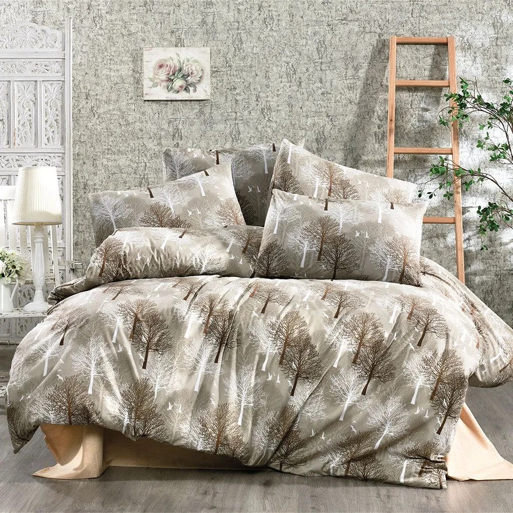 Σεντόνια Forest 311 (Σετ 4τμχ) Beige DimCol Υπέρδιπλo 240x270cm Cotton-Polyester