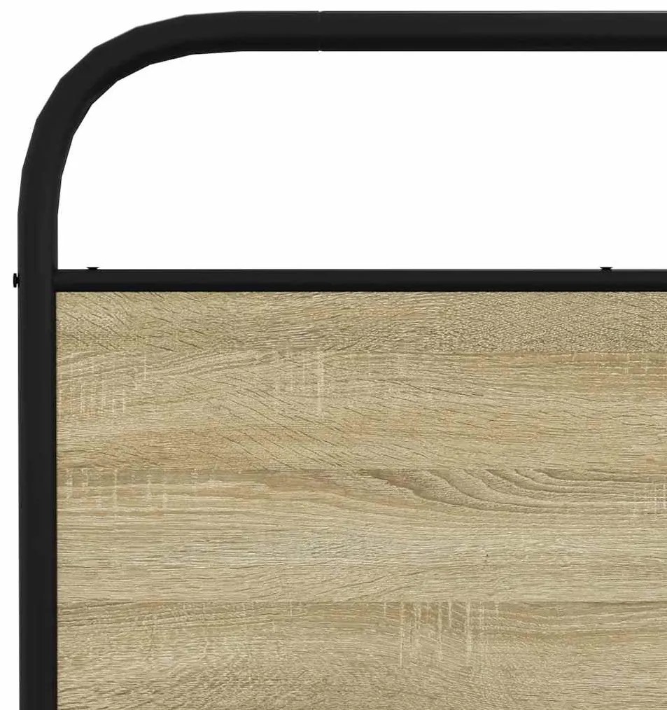 vidaXL Σκελετός Κρεβ. Χωρίς Στρώμα Sonoma Δρυς 193x203 εκ. Μεταλλικό