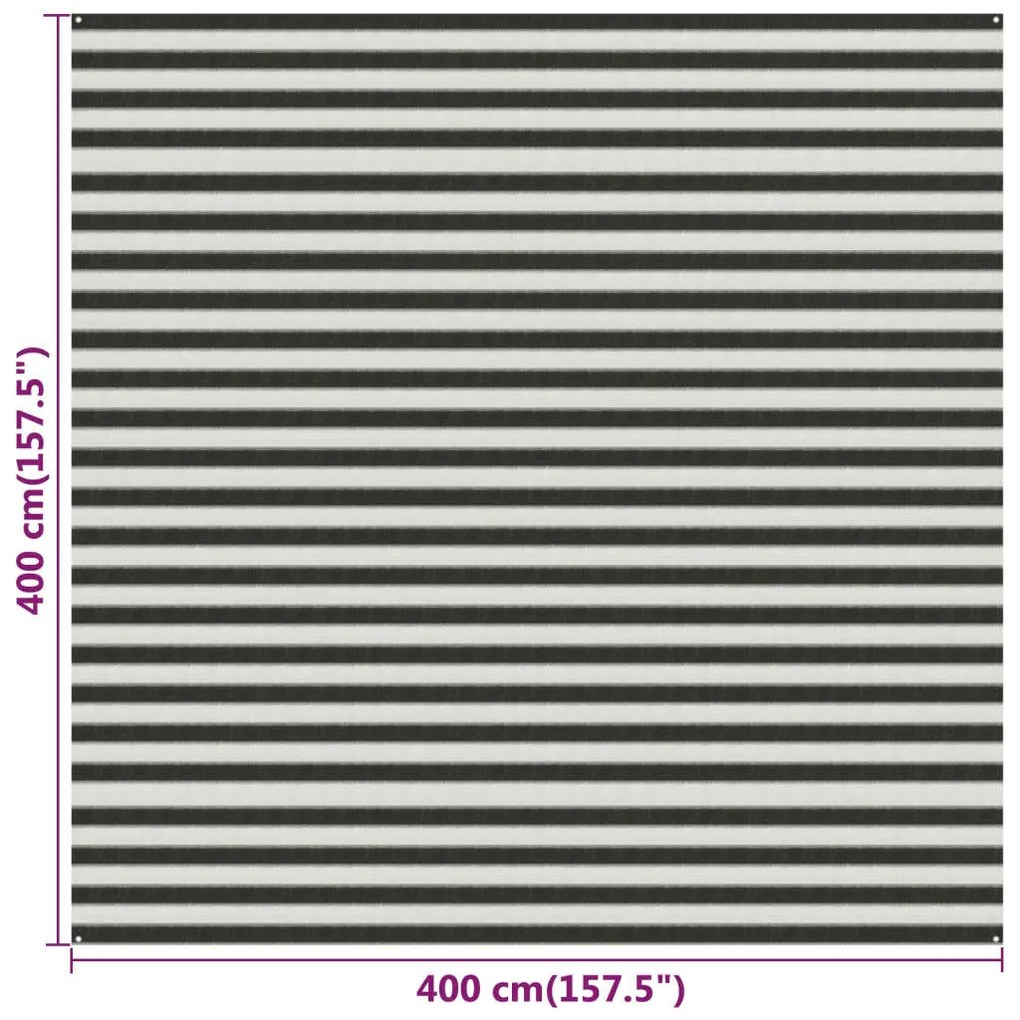 Χαλί Σκηνής Ανθρακί / Λευκό 400 x 400 εκ. από HDPE