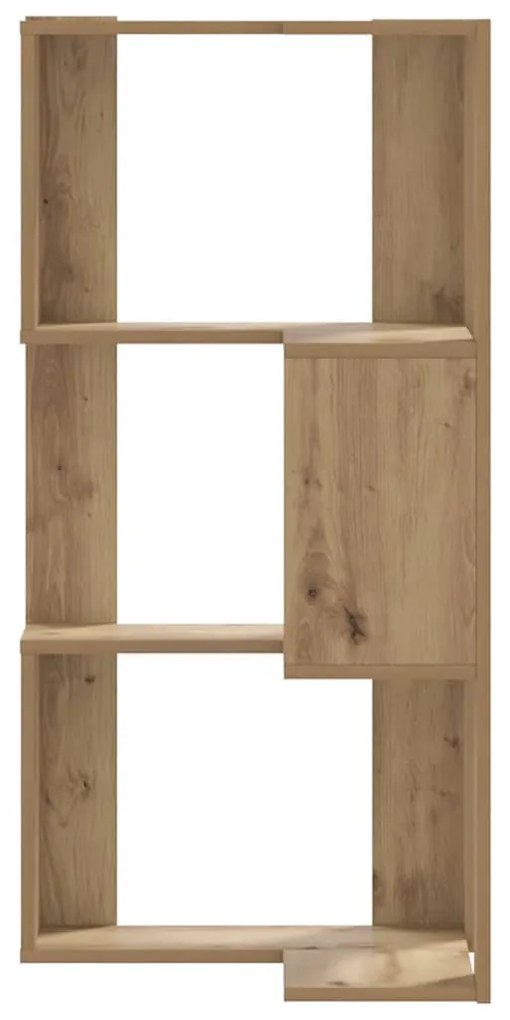 vidaXL Βιβλιοθήκη Γωνιακή 3 Επ. Αρτισιανή Δρυς 50x50x102εκ Επεξ. Ξύλο