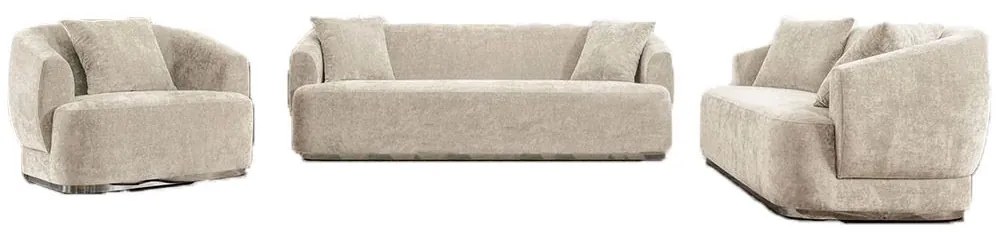 Σαλόνι Σετ (3τεμ) Caracas Ε9425,S1 110x98/193x98/232x98 x H80cm Cappuccino-Beige
