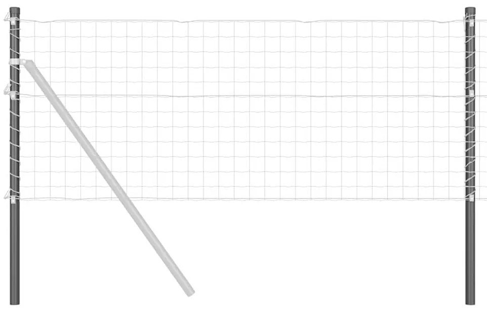 vidaXL Πό posts φράχτη 2 pcs Γκρι 120 cm Ατσάλι με Επικάλυψη Πούδρας