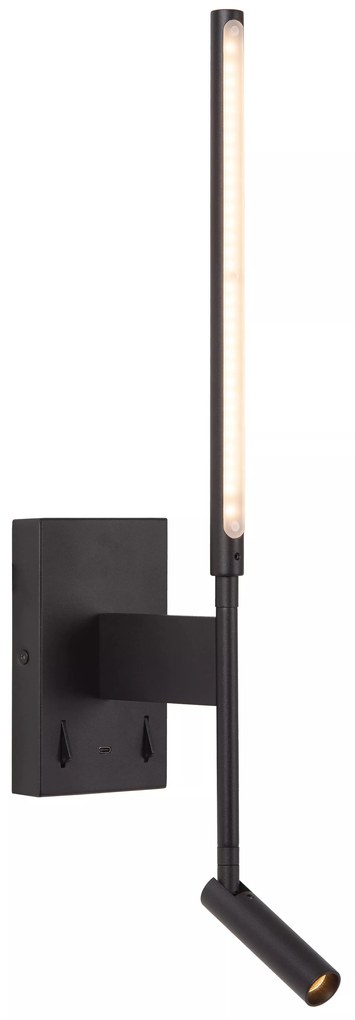 Φωτιστικό Επίτοιχο Lucide 68210-09-30 FINAN Μαύρο Ματ (Black Mat)|Λευκό (White) 2700 K