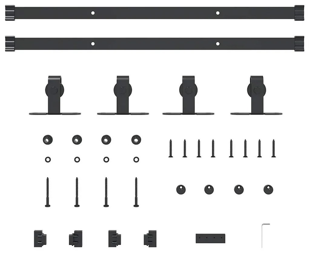 vidaXL Κιτ συρόμενης πόρτας γραφείου 122 cm από ανθρακούχο χάλυβα