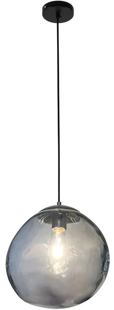 Φωτιστικό Οροφής Ronda 77-8185 1xE27 60W Black-Clear Homelighting Μέταλλο