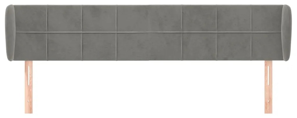 Κεφαλάρι με Πτερύγια Ανοιχτό Γκρι 203x23x78/88 εκ. Βελούδινο 3117210