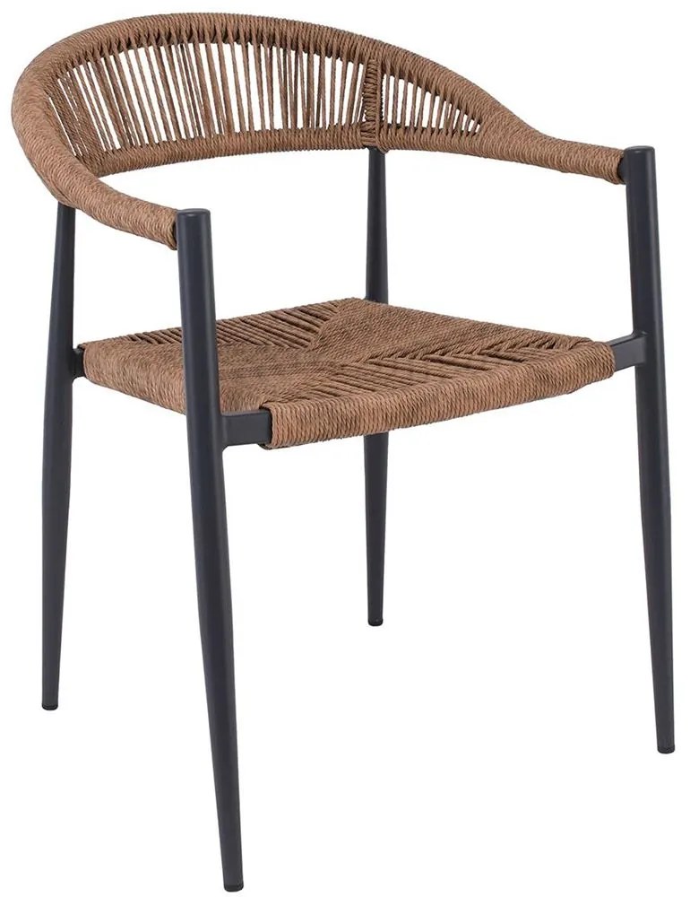 Πολυθρόνα Στοιβαζόμενη Mady Ε6714,1 56x59x78cm Natural-Anthracite