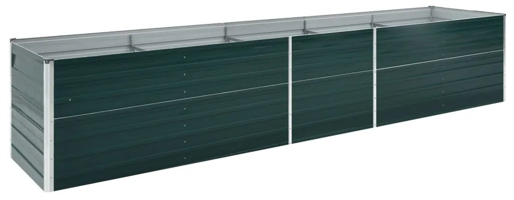 vidaXL Ζαρντινιέρα Υπερυψωμένη Πράσινη 400x80x45 εκ. Γαλβαν. Χάλυβας