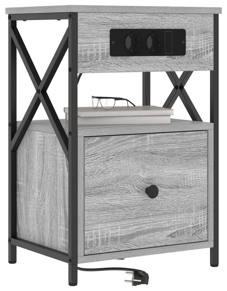vidaXL Κομοδίνο Γκρι sonoma 40 x 31 x 60 εκ. Επεξεργασμένο ξύλο