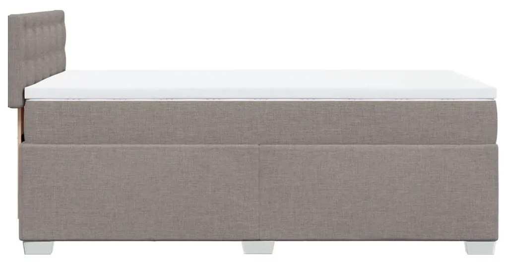 vidaXL Κρεβάτι Boxspring με Στρώμα Taupe 90x200 εκ. Υφασμάτινο