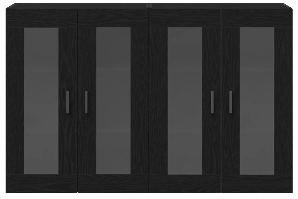 vidaXL Τοίχοι Βαθιά Κ cabinets 2 τεμάχια Μαύρο Δρυς 69,5x34x90 εκ Μηχανικής Ξυλείας