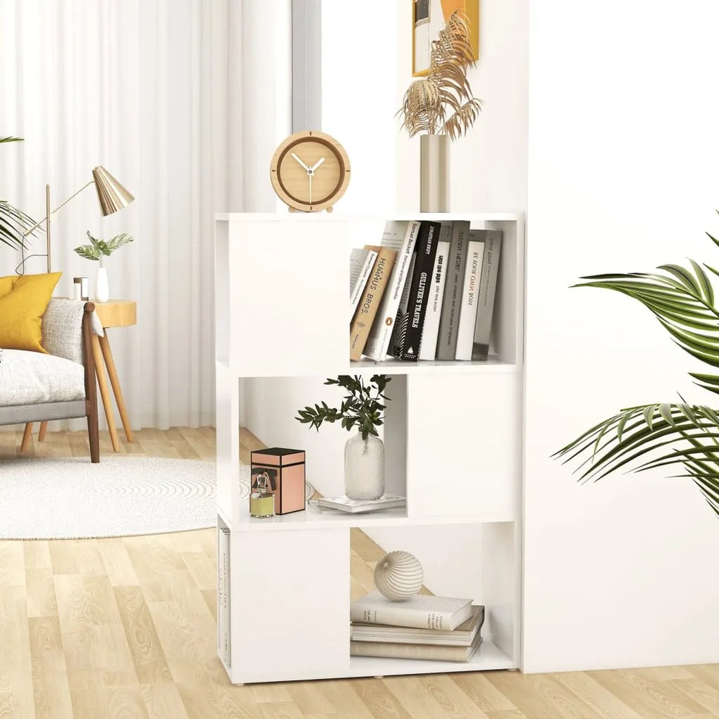 vidaXL Βιβλιοθήκη/Διαχωριστικό Χώρου Λευκό 60x24x94 εκ. Μοριοσανίδα