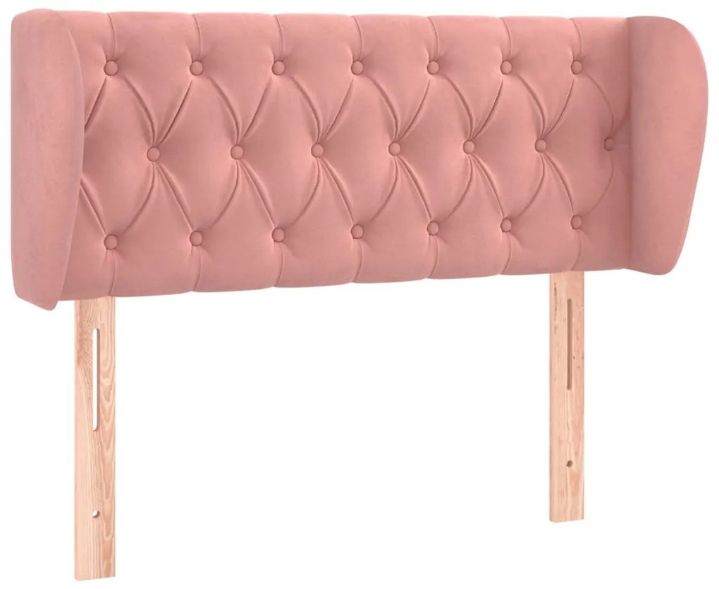 vidaXL Κεφαλάρι με Πτερύγια Ροζ 93x23x78/88 εκ. Βελούδινο